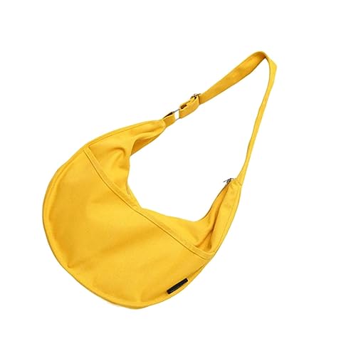 OUNONA Damen Umhängetasche Canvas Schultertasche Gelb für Leicht Geräumig Perfektes für Freundinnen Familie Passend zu Jugendlichen von OUNONA
