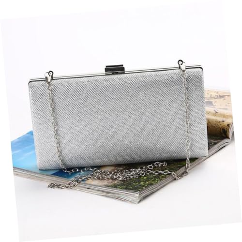 OUNONA Dazzling Clutch Abendtasche Damen Silber Große Kapazität Partyhandtasche Elegant Vielseitig Für Hochzeit Tanzbankett Dating von OUNONA