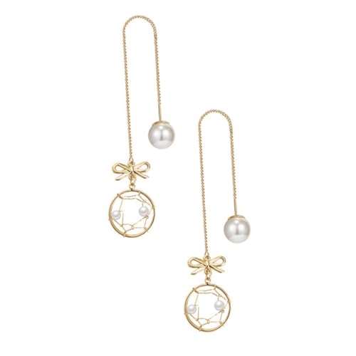 OUNONA Dekorative Netzförmige Ohrhänger mit Perlen Damen Schmuck Alloy Allergiefrei Elegant Alltag und Büro von OUNONA