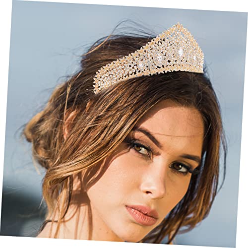 OUNONA Delikate Goldene Hochzeit Tiara mit Funkelnden Strasssteinen Brautkrone für Festlichen Haarschmuck Widerstandsfähig und Handgefertigt für Braut und Besondere Anlässe von OUNONA
