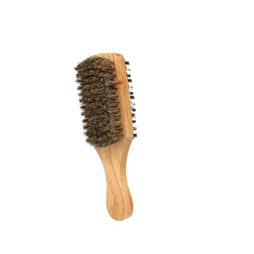OUNONA Doppelseitige Bartbürste mit Wildschweinborsten Mittlere Professionelles Styling-werkzeug Handlicher Holzgriff Kompakt und Tragbar für Herren Bartpflege von OUNONA