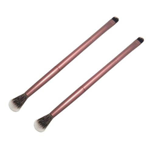 OUNONA Doppelseitige Make Up Bürste für Augenbrauen und Lidschatten Flacher Pinsel mit Premium Fasern für Tragbar und Langlebig Tiefem Mattgoldenem Finish von OUNONA