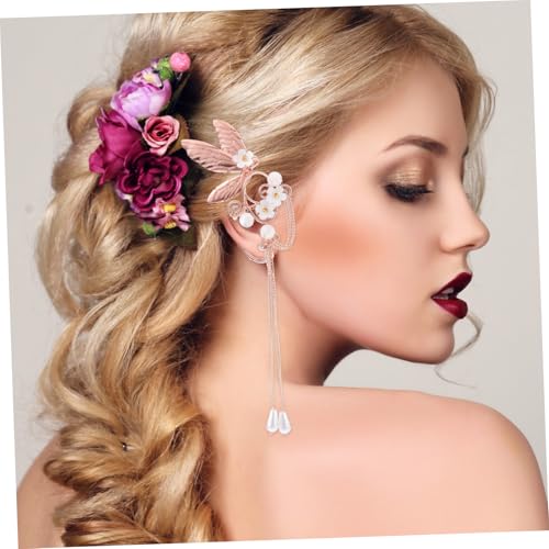 OUNONA Ear Damen Ohrclips Nicht Piercing Ohrringe mit Krone Haarschmuck Roségold Leicht Ohrschmuck für Party Hochzeit Halloween von OUNONA