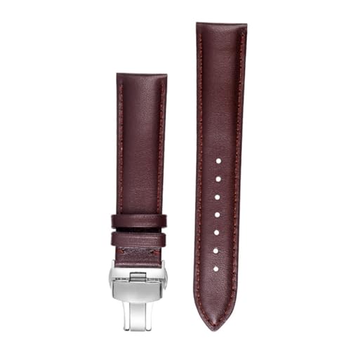OUNONA Echtes Uhrenarmband Braun Verstellbar Komfortabel Für Herren Damen Mit Doppelter Faltschließe Ersatz Smartwatch Armband von OUNONA