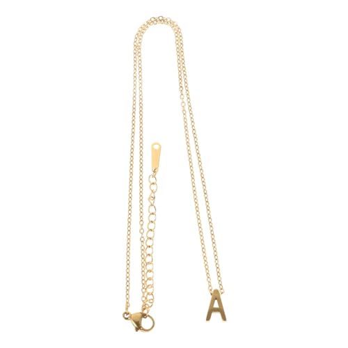 OUNONA Edelstahl Buchstaben Anhänger Kette Damen Spiegelpoliert Feine Halskette Verstellbar Leicht Elegant Für Alltag Party Geschenk von OUNONA