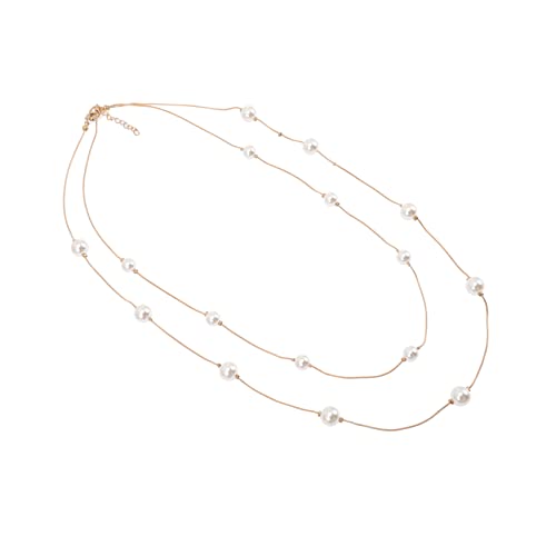OUNONA Perlenkette Mehrreihig Für Damen Halskette Layering Mit Anhänger Schmuck Aus Hochwertigem Material Accessoire Für Kleiderschrank von OUNONA