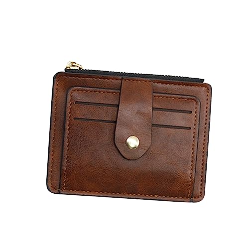 OUNONA Einfaches Damen Portemonnaie PU mit Reißverschluss und Schnallen Design Multifunktions Kartenetui für Büro Partys und Alltag Braun von OUNONA
