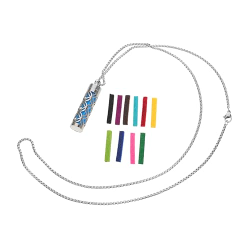 OUNONA Einstellbare Duftanhänger Halskette aus Aromatherapie Flasche mit Filzpads Sicher Verschließbar Verstellbare für Damen und Herren Schmuck von OUNONA