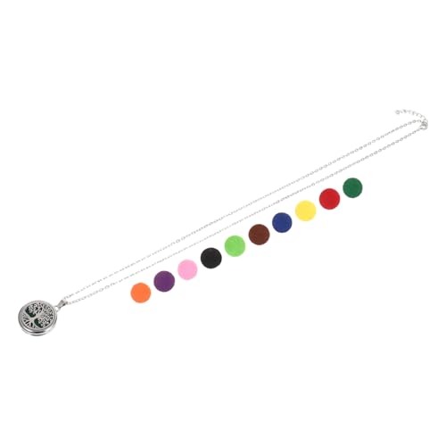 OUNONA Einstellbare Edelstahl Lebensbaum Aromatherapie Halskette mit Diffusor Anhänger und Duftpads für Damen und Herren Verstellbare Kette Symbol für Vitalität und Wachstum von OUNONA