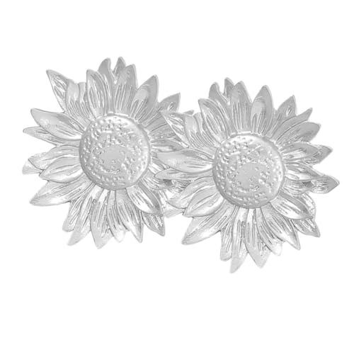 OUNONA Elegante Sonnenblumen Ohrstecker Damen Schmuck Blumen Design Silberfarbene Ohrhänger Vielseitig für Hochzeit Geburtstag Valentinstag Alltag und Festliche Anlässe Geeignet von OUNONA