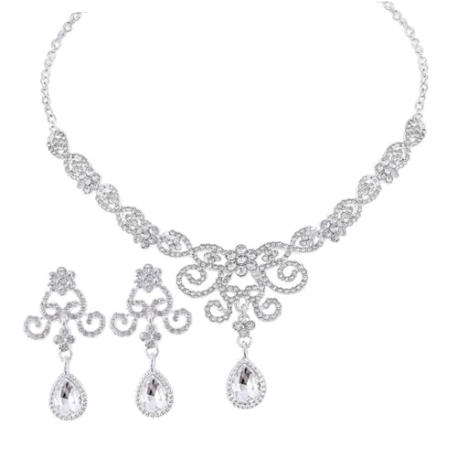 OUNONA Elegantes Brautschmuck Set Teilig mit Vintage Halskette und Boho Ohrringen Stilvolle Hochzeitsschmuck Damen Dekoration für Braut und Party Zeitloses OUNONA Elegantes Brautschmuck Set Teilig mit Vintage Halskette und Boho Ohrringen Stilvolle Hochzeitsschmuck Damen Dekoration für Braut und Party Zeitloses von OUNONA