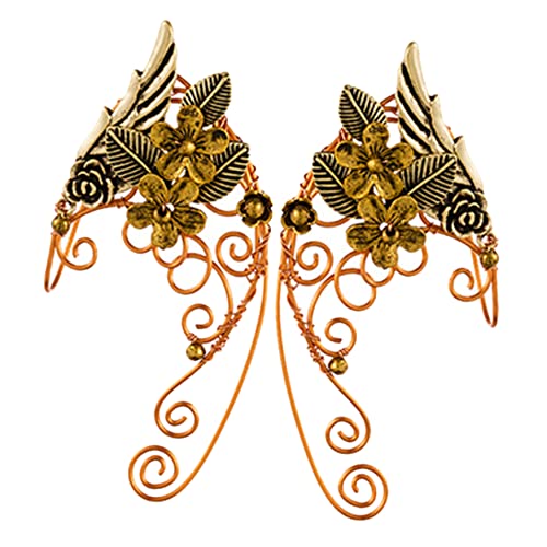 OUNONA Feenohrmanschetten Metall Ohrmanschetten Mit Detaildekor Für Frauen Und Mädchen Cosplay Schmuck Ohrringe Piercing Für Besondere Anlässe von OUNONA