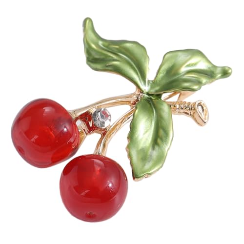 OUNONA Emaillierte Brosche mit Funkelnden Strasssteinen Sichere Anstecknadel Verspieltes Obst Design Langlebig und Modisches Accessoire für Kleidung und Taschen von OUNONA