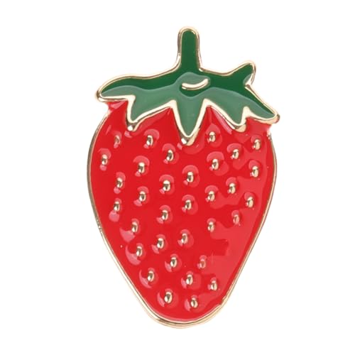 OUNONA Erdbeer Brosche Anstecknadel für Damen und Herren Niedliche Rote Fruchtform Öltropfen Vielseitiges Backpack Abzeichen für Schals und Taschen Leicht und Kompakt von OUNONA