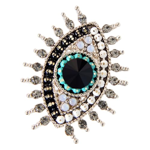 OUNONA Evil Eye Brosche mit Strass Kleine Dekorative Anstecknadel für Damen Modischer Metallpin für Kleidung Schals Taschen Leicht und Elegant für Party Business und Alltag von OUNONA