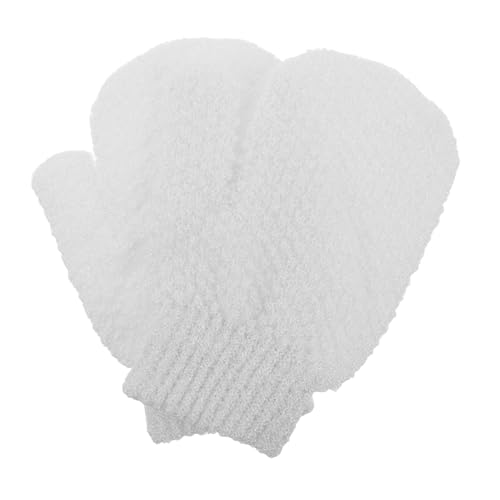 OUNONA Exfoliating Body Clean Mitts Weiß Waschbare Duschhandschuhe für Körperpeeling und Massage Texturierte Peelinghandschuhe zur Tiefenreinigung und Verbesserter Hautpflege für Damen von OUNONA