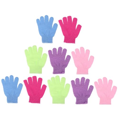 OUNONA Exfolierende Duschhandschuhe 10 Stück aus Nylon Langlebiges Körperpflege Zubehör für Sanftes Peeling Geeignet für Männer und für Rücken und Ganzkörperreinigung von OUNONA