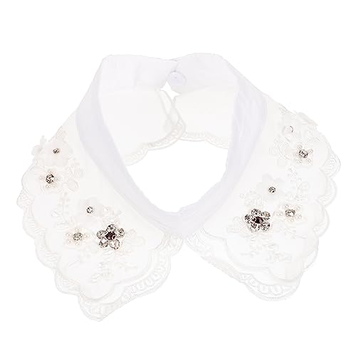 OUNONA Abnehmbarer Spitzenkragen Damen Falscher Kragen für Blusen Baumwolle Eleganter Fake Kragen für Hochzeiten und Partys von OUNONA