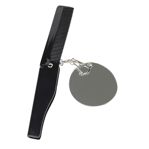 OUNONA Faltbarer Klappkamm mit Spiegel für Männer Tragbarer Reisekamm Klappkamm Schlüsselanhänger Feiner Zahn Kompakt und Leicht von OUNONA