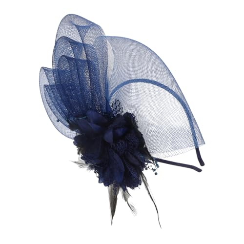 OUNONA Fascinator Haarband für Damen mit Netz und Schmuck Leichtes Duales Haaraccessoire als Stirnband oder Haarklammer Elegant für Hochzeit Teeparty Cocktail und Festliche Anlässe von OUNONA