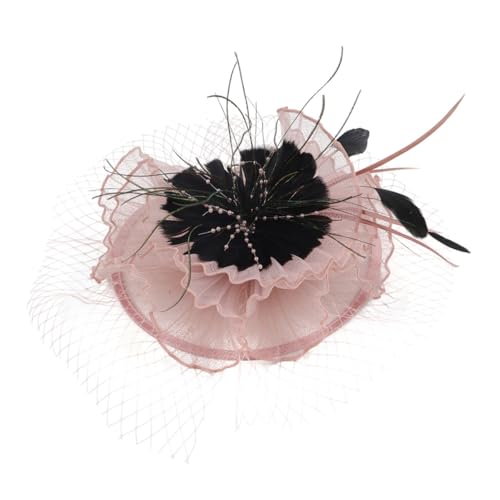 OUNONA Fascinator Haarclip mit Federn und Mesh Vielseitiger Damen Haarschmuck für Tea Party und Hochzeit Abnehmbar als Haarband oder Clip Leicht und Komfortabel Elegante Kopfbedeckung von OUNONA