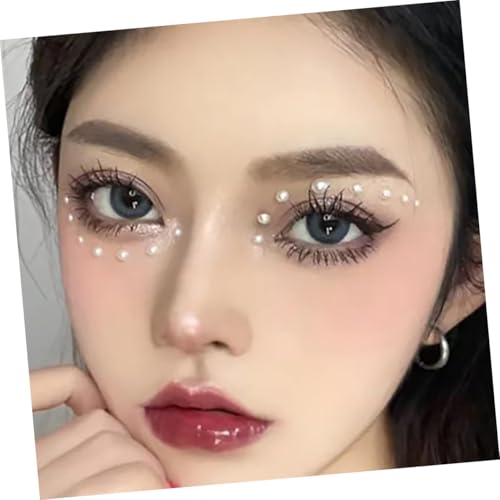 OUNONA Flache Rückseiten Perlen und Strasssteine Selbstklebende Perlen Sticker für DIY Schmuck Gesichts Nagelkunst Dekoration Mix aus Stark Haftend für Festival Make up und Basteln von OUNONA