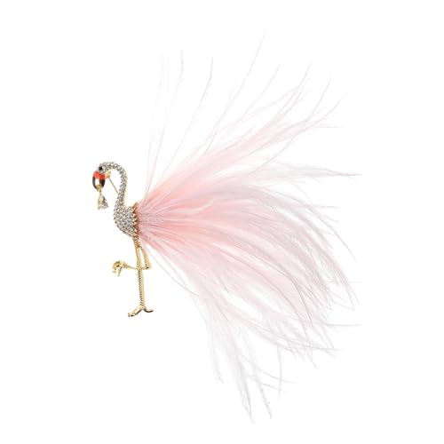 OUNONA Flamingo Brosche mit Künstlicher Schicke Anstecknadel für Kleidung Schals und Hüte Funkelnde Brosche mit Strassdekoration für Moderne Frauenmode von OUNONA