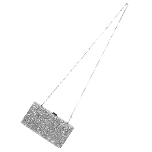 OUNONA Funkelnde Damen Clutch Bag mit Strasssteinen Edle Abendtasche für Hochzeit und Party Kompakt Vielseitig Einsetzbar Stilvoll für Shopping und Reise Silberfarben von OUNONA