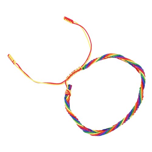 OUNONA Buntes Geflochtenes Armband Unisex Pride Armband Verstellbares Regenbogenarmband Elastisches Freundschaftsarmband Für Damen Und Herren Für Partys Und Tägliche Anlässe von OUNONA