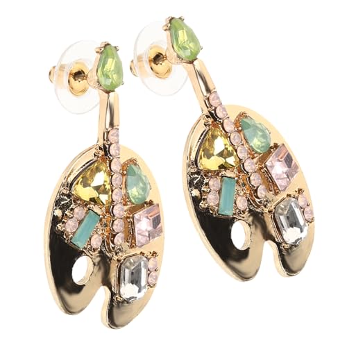 OUNONA Geometrische Palette Ohrstecker Damen mit Funkelnden Zirkonia Leichte Schmuckohrringe Vielseitig Kombinierbar für Alltag Party Hochzeit und von OUNONA