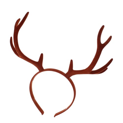 OUNONA Hirschgeweih Stirnband Rentier Geweih Haarreif Weihnachten Kopfschmuck Party Accessoires Cosplay Foto Requisit Bühne Schmuck von OUNONA