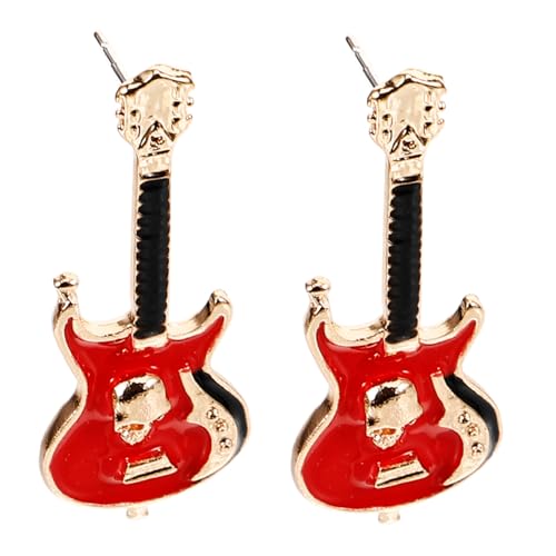 OUNONA Gitarren Ohrstecker Damen Retro Langlebig Modisch Musik Schmuck für Musiker und Trendsetter von OUNONA