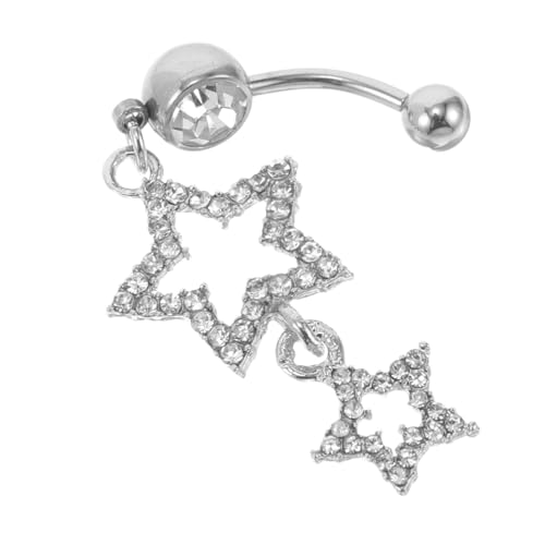OUNONA Funkelnder Bauchnabelring mit Stern Langlebiges Bauchnabelpiercing Chirurgenstahl Bequemer Nabelschmuck für Damen Vielseitig Tragbar für Alltag und Besondere Anlässe von OUNONA