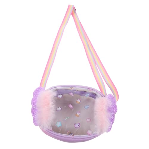 OUNONA Umhaengetasche Fuer Junge Mädchen Mit Fluegeln Regenbogen-Design Cartoon-Motiv Glitzernden Details Leichtem Riemen Widerstandsfahigen Grafiken Fuer Reisen Und Taeligen Gebrauch von OUNONA