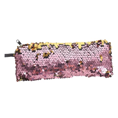 OUNONA Goldene Portable Make Up Tasche mit Reißverschluss Große Kapazität Kosmetiktäschchen aus Strapazierfähigem Polyester Handliche Kulturbeutel Damen für Reisen und Alltag Leicht zu von OUNONA