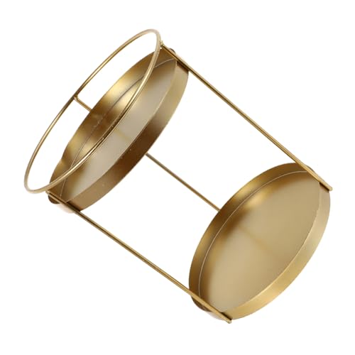 OUNONA Goldfarbenes Doppelschichtiges Aufbewahrungstablett aus Vielseitiges Schmuck und Kosmetikregal mit Hoher Tragfähigkeit für Schreibtisch und Badezimmer Ordnungsboard für Damen von OUNONA