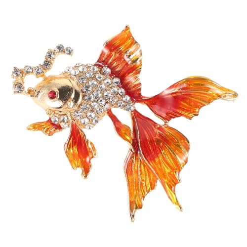 OUNONA Goldfisch Brosche Pin für Damen Glitzernde Tierbrosche mit Strass für Kleidung Schals und Accessoires Leicht und Langlebig Perfekter Schmuck für von OUNONA