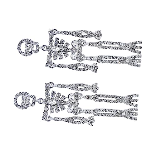 OUNONA Gothic Skelett Ohrhänger mit Funkelnden Strasssteinen Leichte Halloween Ohrringe Extravagante Lange Ohrpendants für Damen Modischer Schmuck für Party und Alltag von OUNONA
