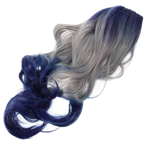 OUNONA Gradient Lange Lockige Perücke Damen Hitzebeständige Synthetische Haare Mehrfarbiges Design für Cosplay Party Alltag Komfortable Perücke mit Netzhaube von OUNONA