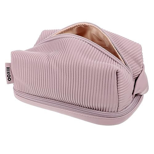 OUNONA Große Kosmetiktasche Für Reisen Praktische Make Up Aufbewahrungstasche Mit Hohem Fassungsvermögen Doppellagig Tragbar Zartem Für Damen Und Teenager von OUNONA
