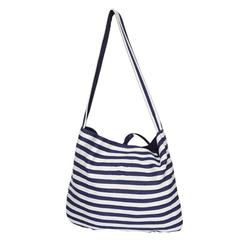 OUNONA Große Reversible Gestreifte Tote Bag Wetterfester Schulter Crossbody Shopper Strapazierfähige Canvas Handtasche mit Viel Stauraum Vielseitig für Einkaufen Reisen Arbeit und Strand von OUNONA