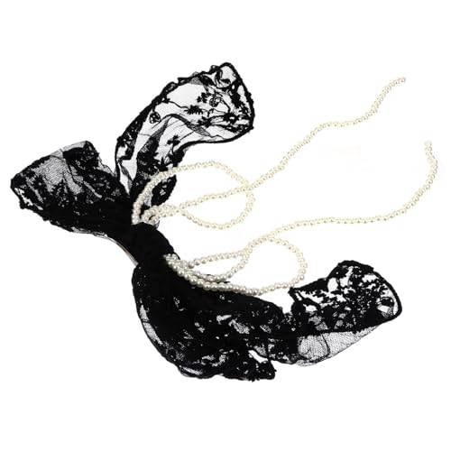 OUNONA Große Spitzen Haarspange mit Schleife Damen und Mädchen Eleganter Haarschmuck Verarbeitung Modischer Haarclip für Festliche und Tägliche Anlässe Schwarzer Haarklammer von OUNONA