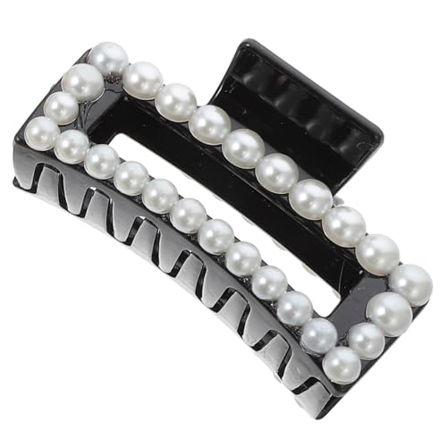 OUNONA Großer Schwarzer Haarklammer mit Perlen Robuster Haarkralle für Mädchen Einfach zu Tragen Formbeständig Modisches Haarschmuck Accessoire für Alltag und von OUNONA
