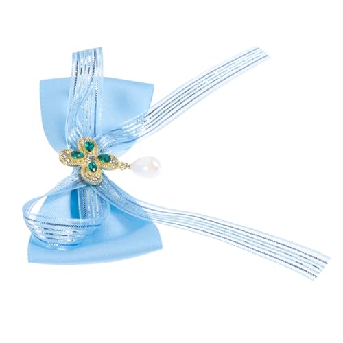 OUNONA Grüne Edelstein Brosche mit Perlenanhänger Schleifen design Stoff und Kunststein Langlebige Anstecknadel für Anzug Bluse Kleid Modische Kleidung Dekoration für Damen Vintage Stil von OUNONA