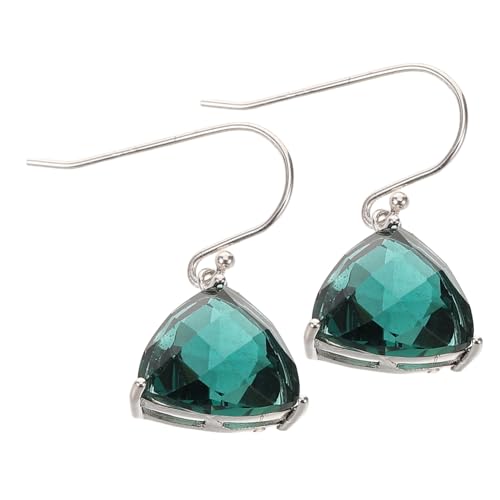 OUNONA Grüne Ohrringe Dreieck Geometrisch Minimalistisch Kurz Silber Ohrhänger Damen Hautfreundlich Alltag Party Schmuck von OUNONA