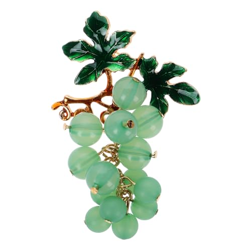 OUNONA Grüne Traubenbrosche mit Strasssteinen Modischer Ansteckpin für Damen Vielseitiger Collar Clip und Lapel Pin Elegantes Accessoire für Pullover Schal Hut und Rucksack von OUNONA