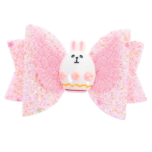 OUNONA Haarschleifen Mit Osterhasen-design Für Mädchen Glitzer-pailletten-accessoire Für Schule Party Frühling Haar-clip Kopfbedeckung Tier-motiv von OUNONA