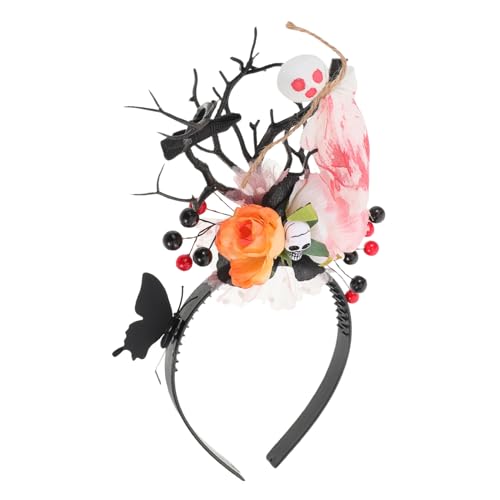 OUNONA Hirschgeweih-stirnband Für Halloween Geisterkopf-kopfbedeckung Geweih-haarband Totenkopf-stirnband Kostüm-accessoire Party- Für Cosplay Und Maskeraden von OUNONA