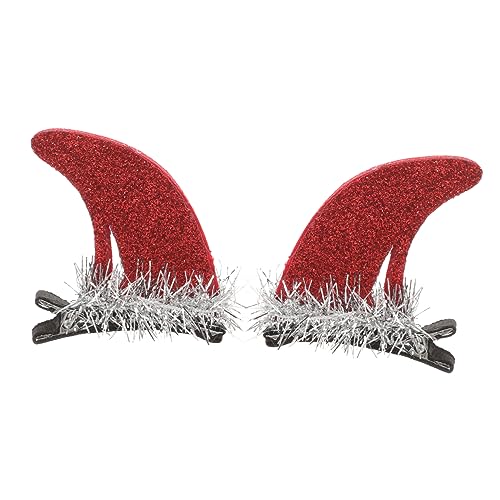 OUNONA Halloween Haarschmuck Rote Teufelshorn Haarspangen Für Damen Mädchen Kleine Festliche Haarclips Leicht Und Modisch Für Karneval Cosplay Party von OUNONA