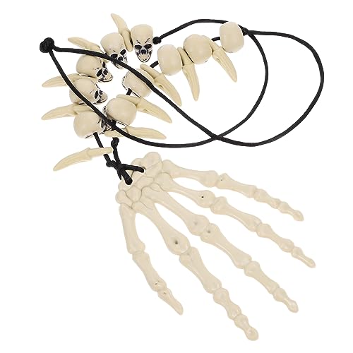 OUNONA Halloween Knochen Halskette Damen Resin Anhänger Retro Skull Design Horror Schmuck für Party Alltag von OUNONA